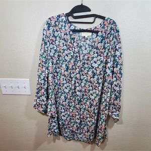 CYNTHIA Rowley floral‎ blouse top plus size 2X new!!!